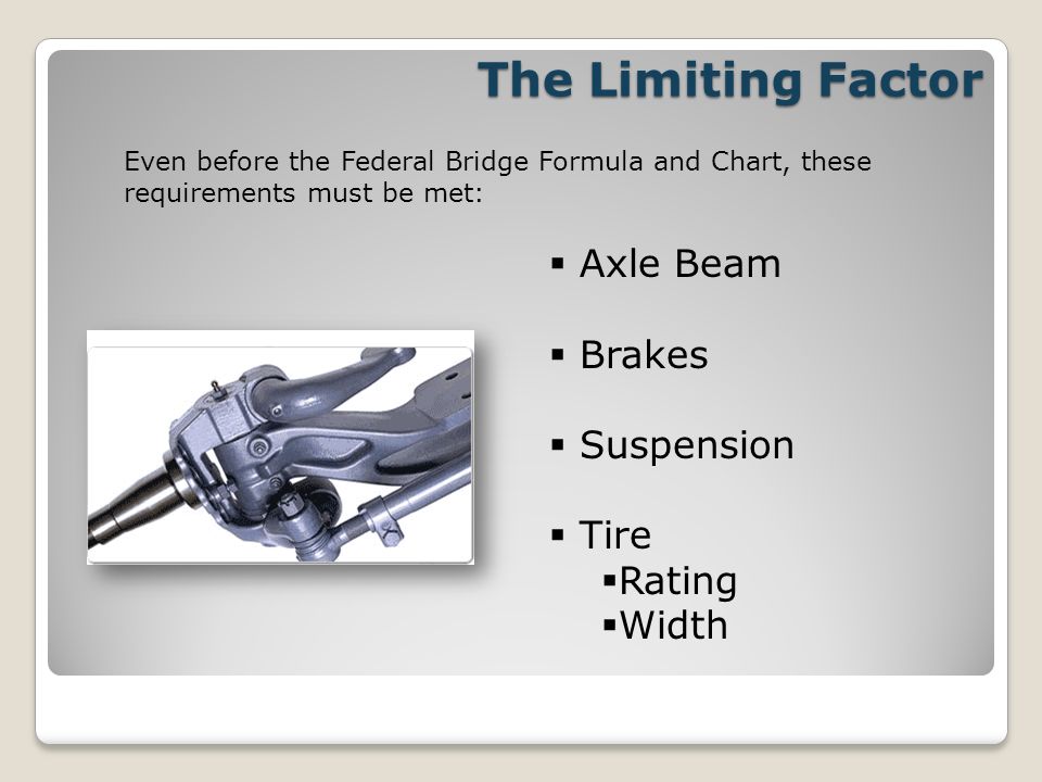 Federal Bridge Formula Chart