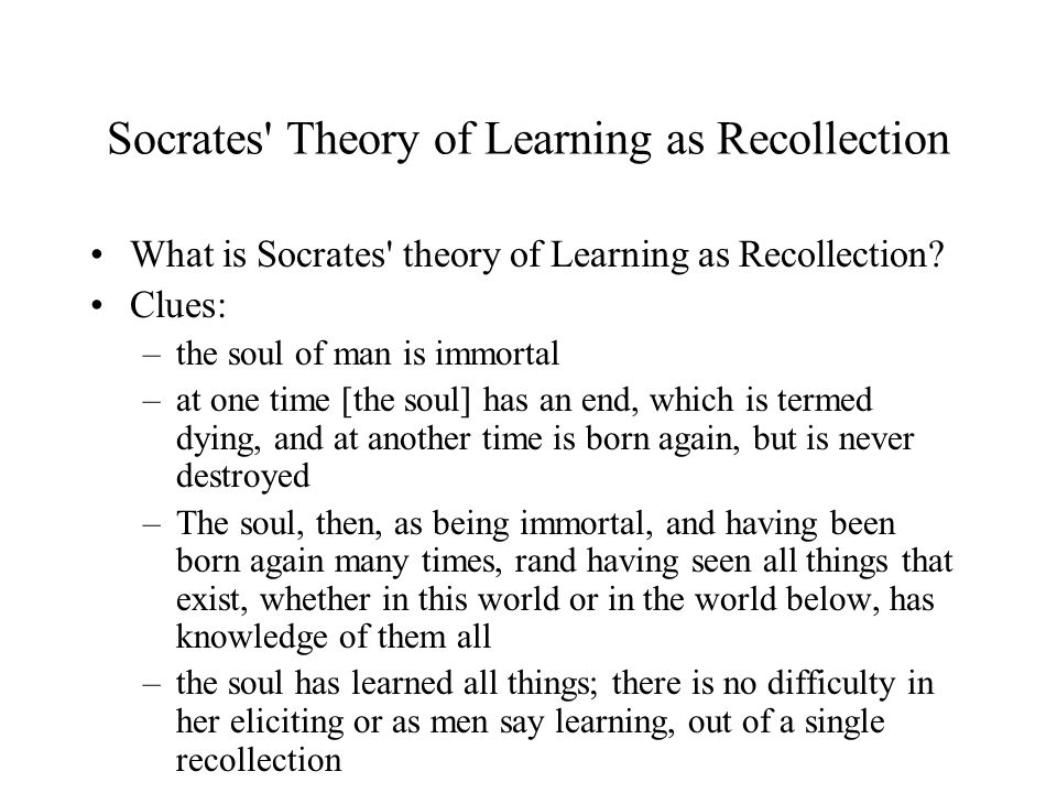 theory of recollection