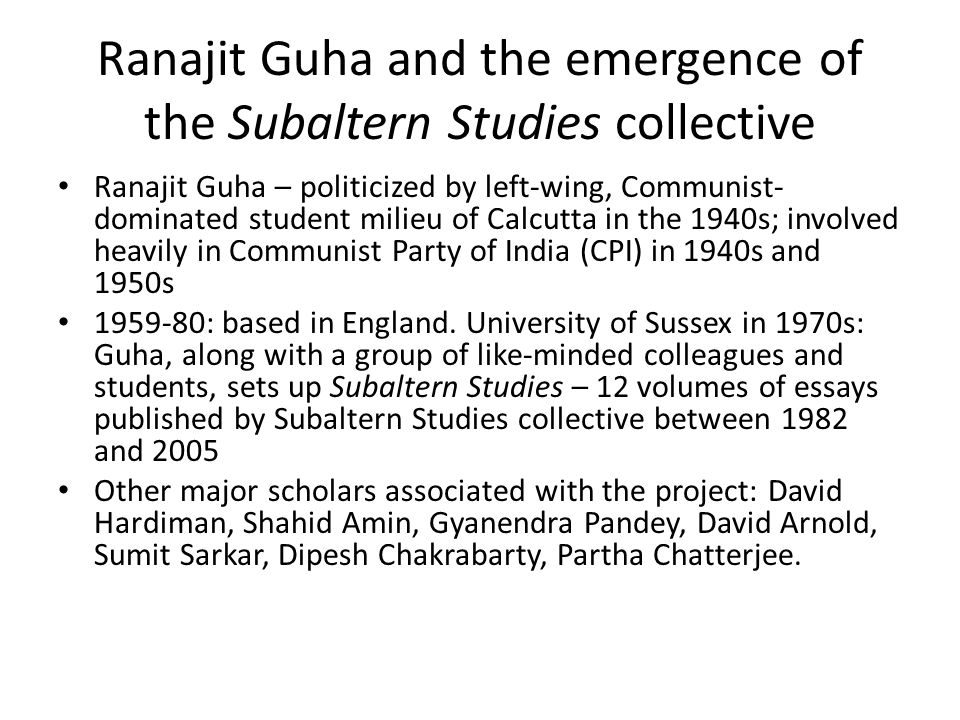 ranajit guha subaltern studies