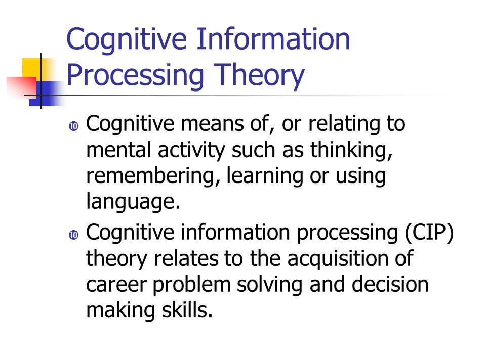 Cognitive Thinking Theory 2024 favors