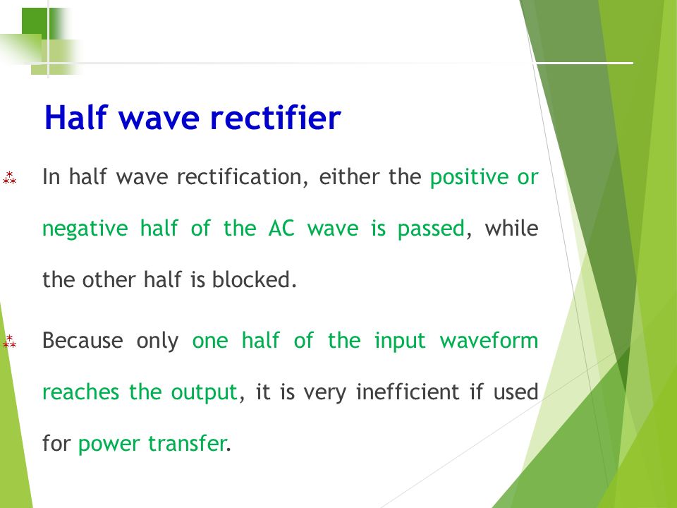 application of half wave rectifier