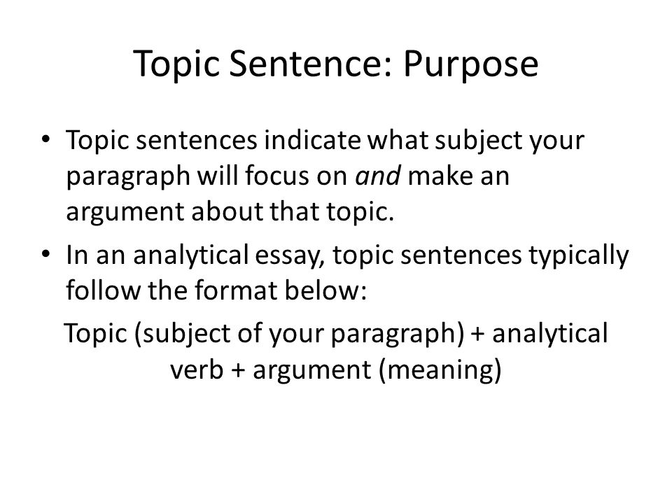 analytical topic sentence
