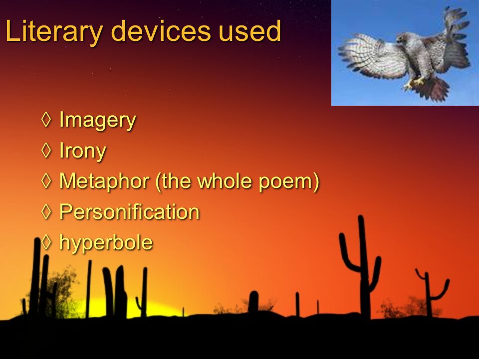 hawk roosting literary devices