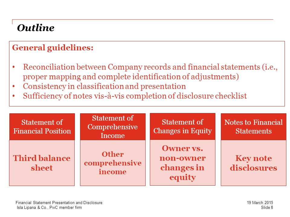 securing momentum sec updates on financial reporting statement presentation and disclosure 19 march ppt download idbi balance sheet