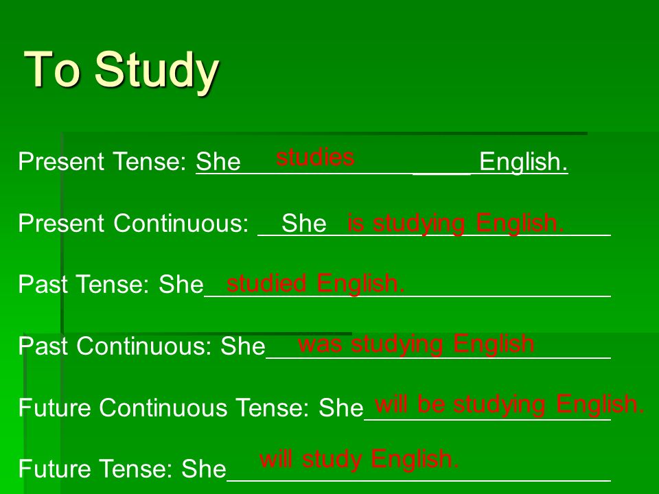 Форма глагола study в английском