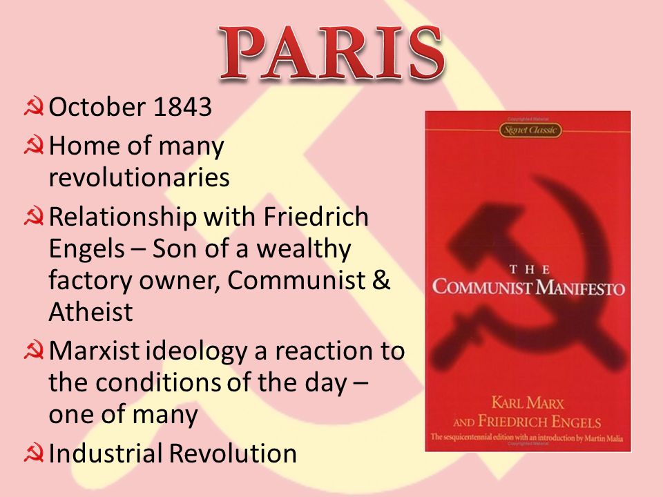KARL MARX Prussia, comfortable, middle class, Jewish Co- Author Das  Kapital, The Communist Manifesto Moved to Paris (1843) – exiled (1844) -  ppt download