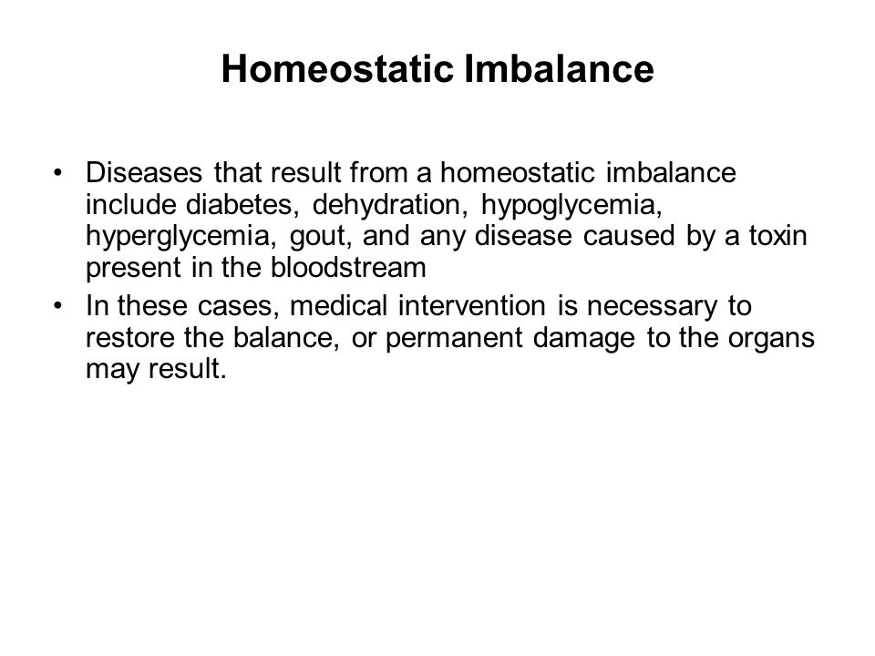 diseases caused by homeostatic imbalance