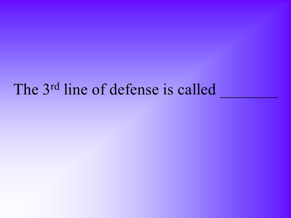 The 3 rd line of defense is called _______