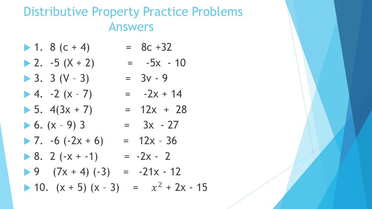 Distributive Property. Mix Problems Homework Distributive Property Intended For Distributive Property Worksheet Answers