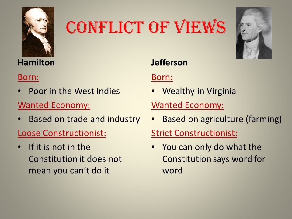 Hamilton and jefferson outlet views