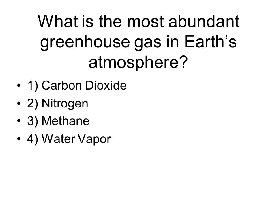 What is the most abundant greenhouse gas in Earth’s atmosphere.