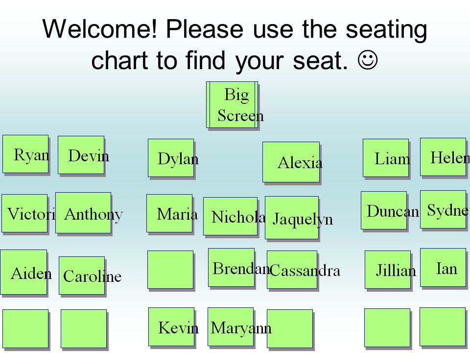 Caroline S Seating Chart