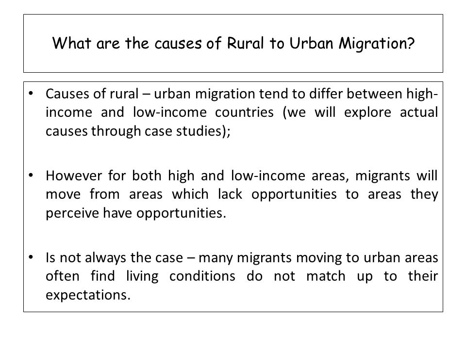 causes of rural migration