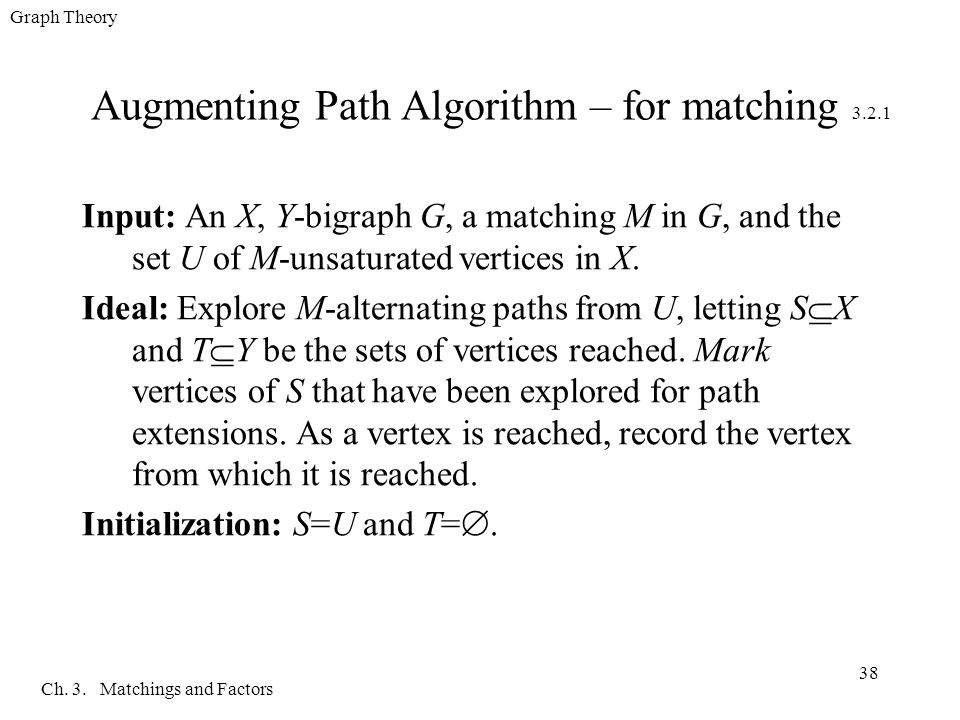 Graph Theory Ch 3 Matchings And Factors 1 Chapter 3 Matchings And Factors Ppt Download