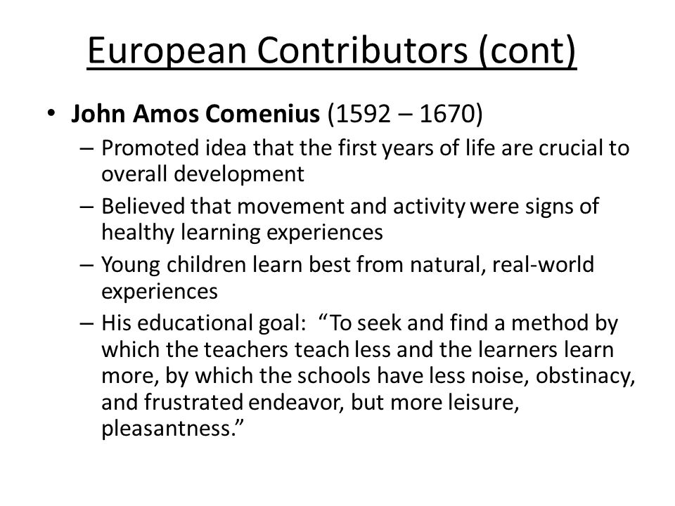 what are the educational ideas of john amos comenius
