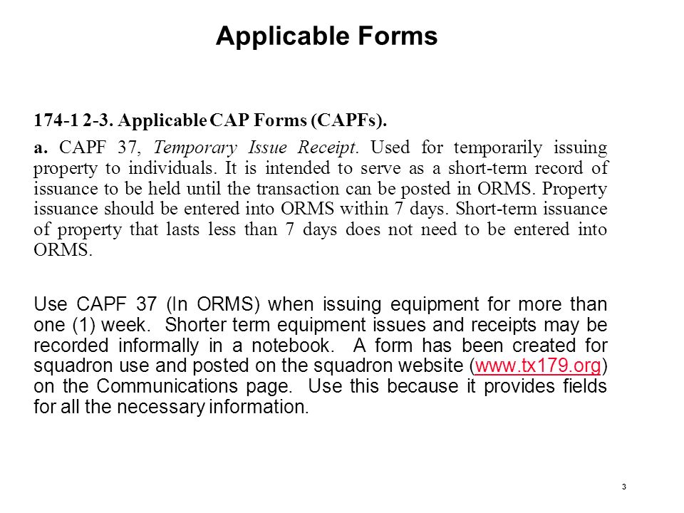 cap form official website