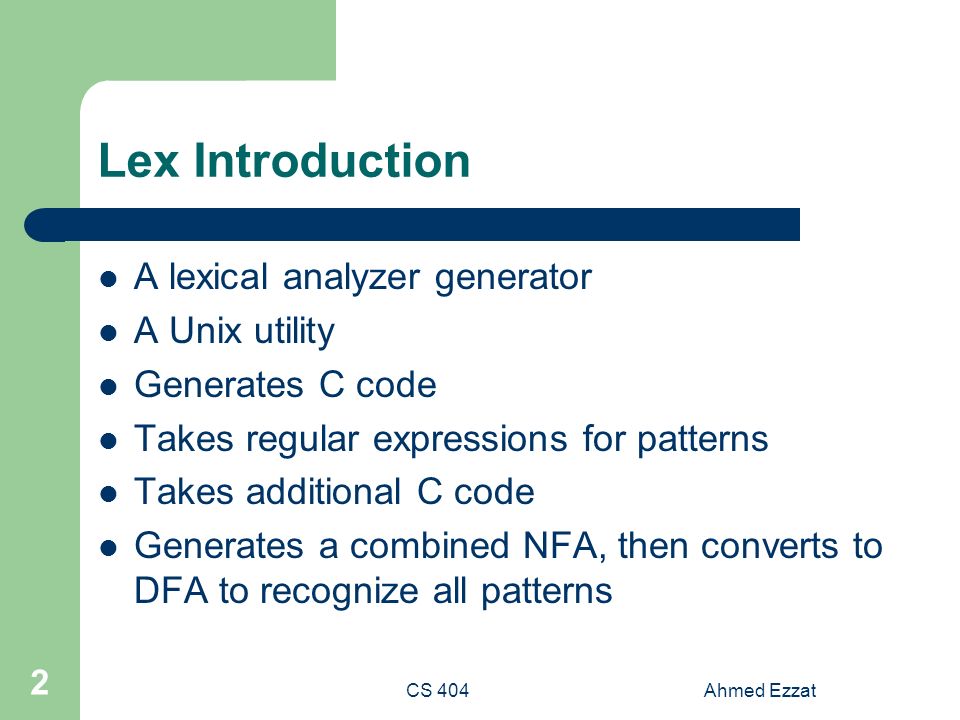 lexer generator algorithm
