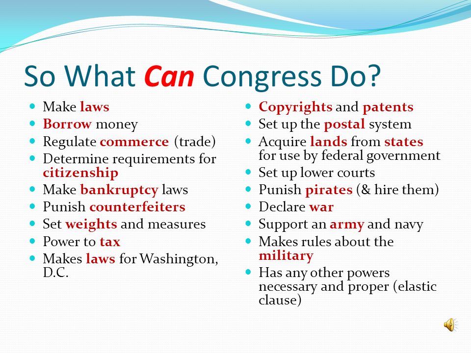 can the congress money make