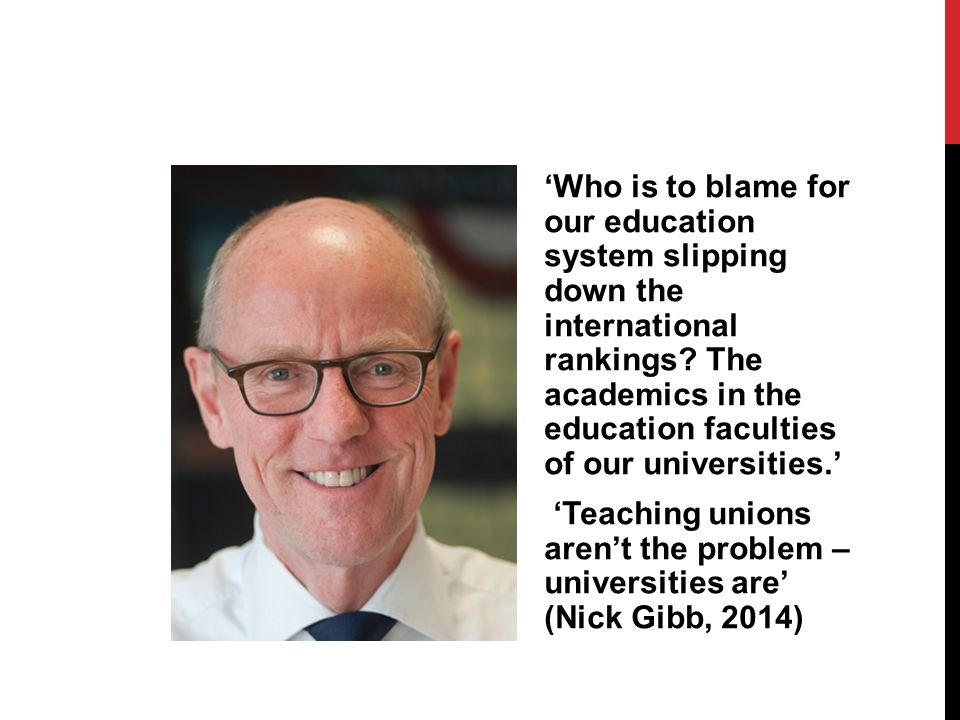 ‘Who is to blame for our education system slipping down the international rankings.