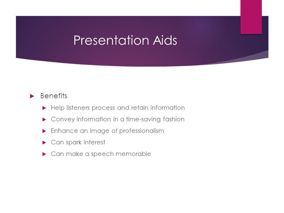 presentation aids help listeners with retention and recall when