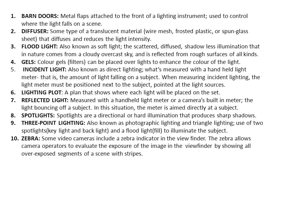 Lighting For Television Definitions 1 Barn Doors Metal