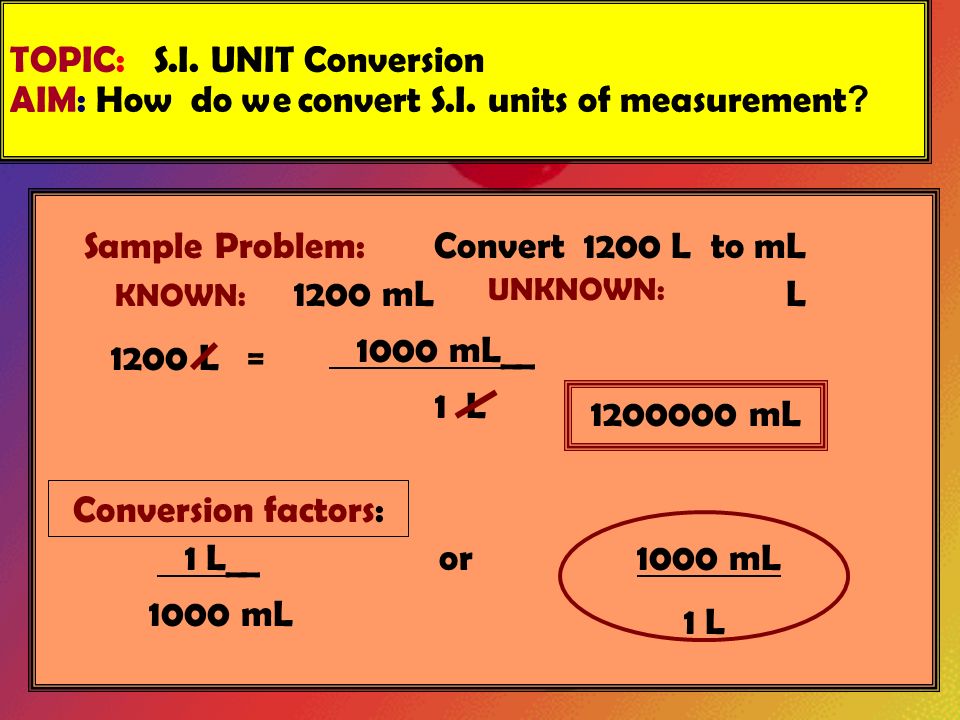 Topic S I Unit Conversion Aim How Do We Convert Units Of Topic S I Unit Conversion Aim How Do We Convert
