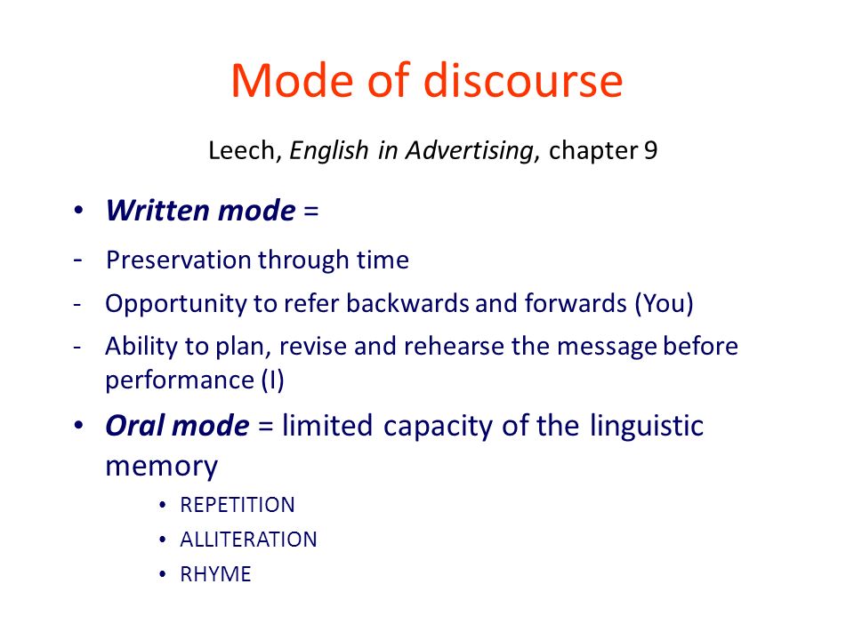 what is mode in english writing