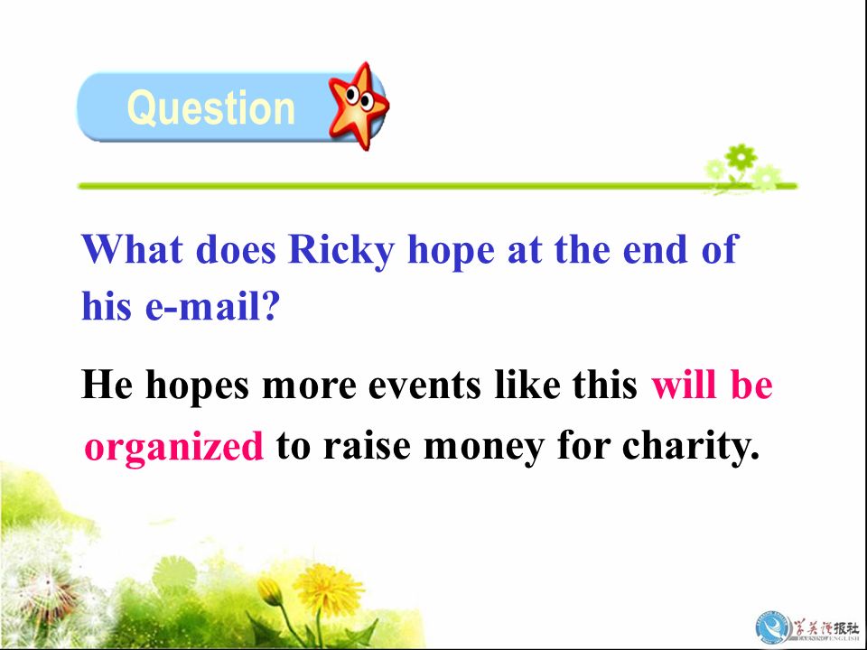 What does Ricky hope at the end of his  .