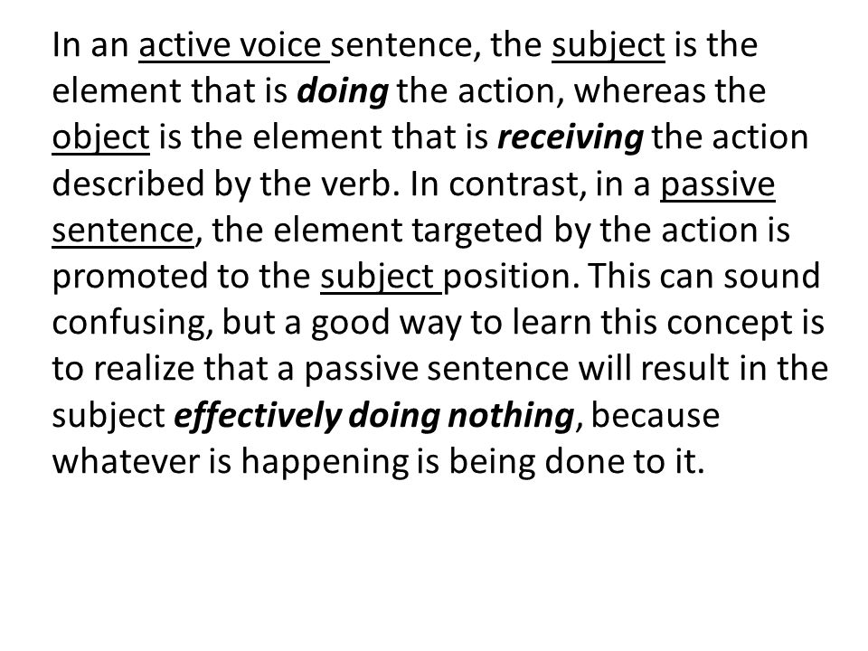 active voice versus passive voice