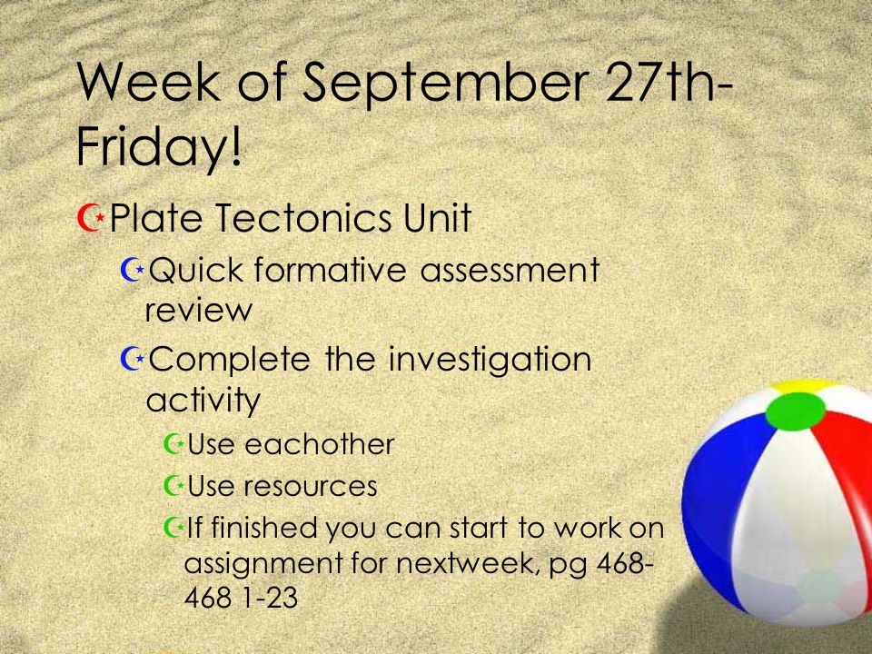 Week of September 27th- Friday.