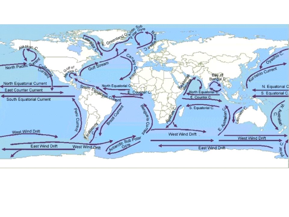 Какое течение в тихом океане. Морские течения. Карта морских течений. Наблюдение за морскими течениями земли. Течения индийского океана.