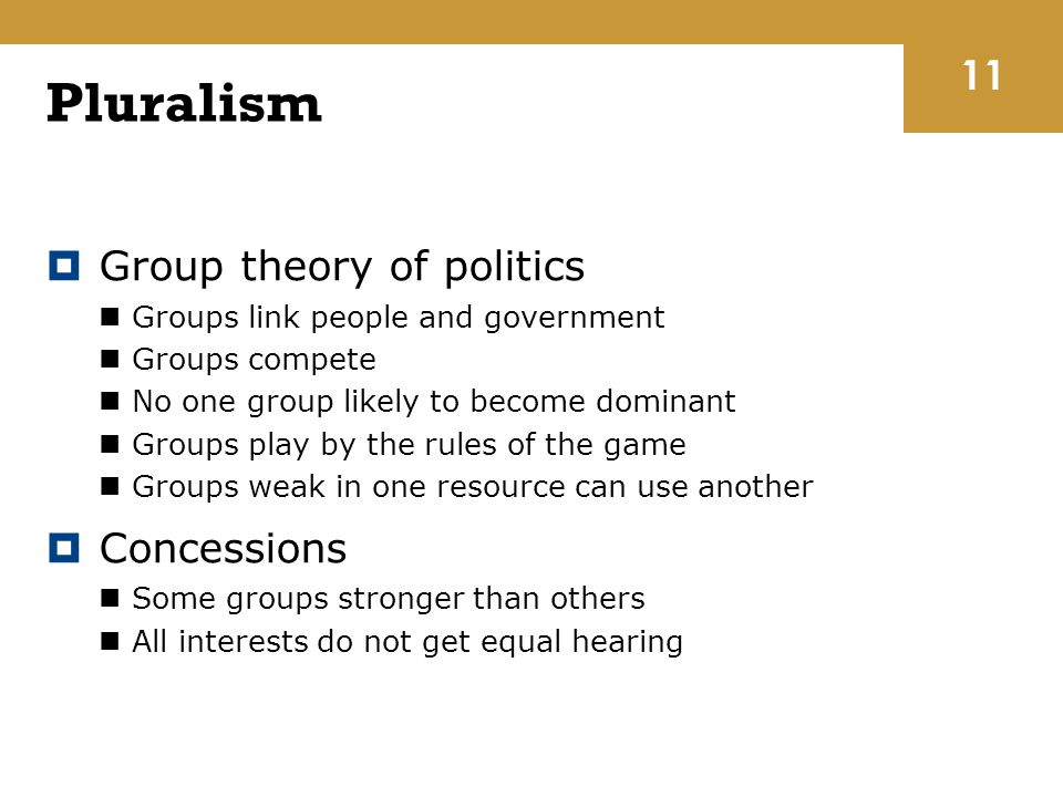 according to the group theory of politics