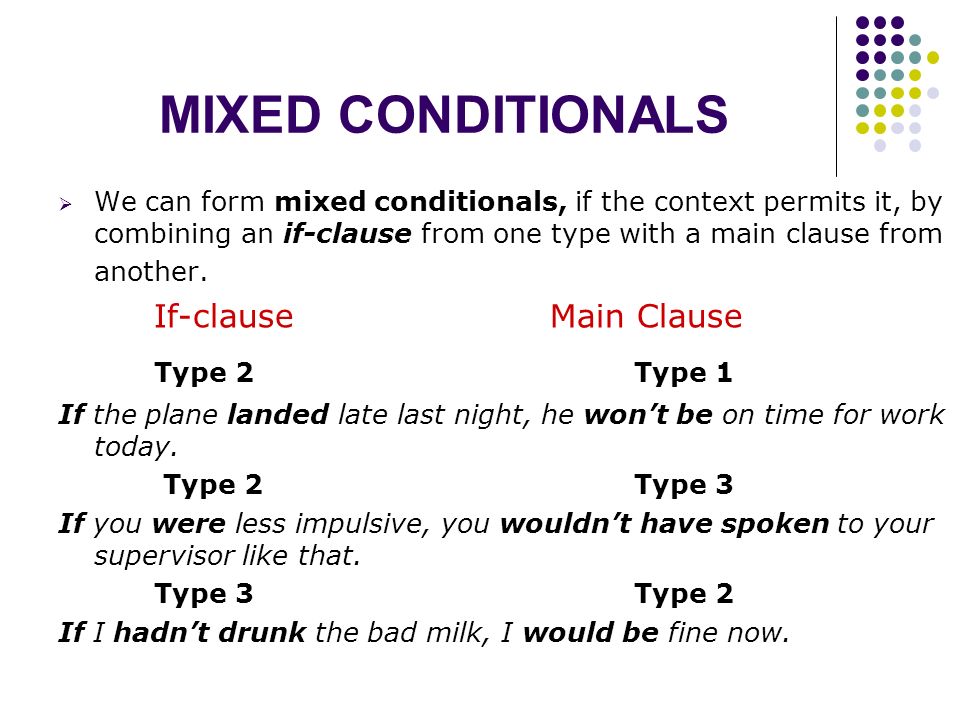 Mixed conditional примеры