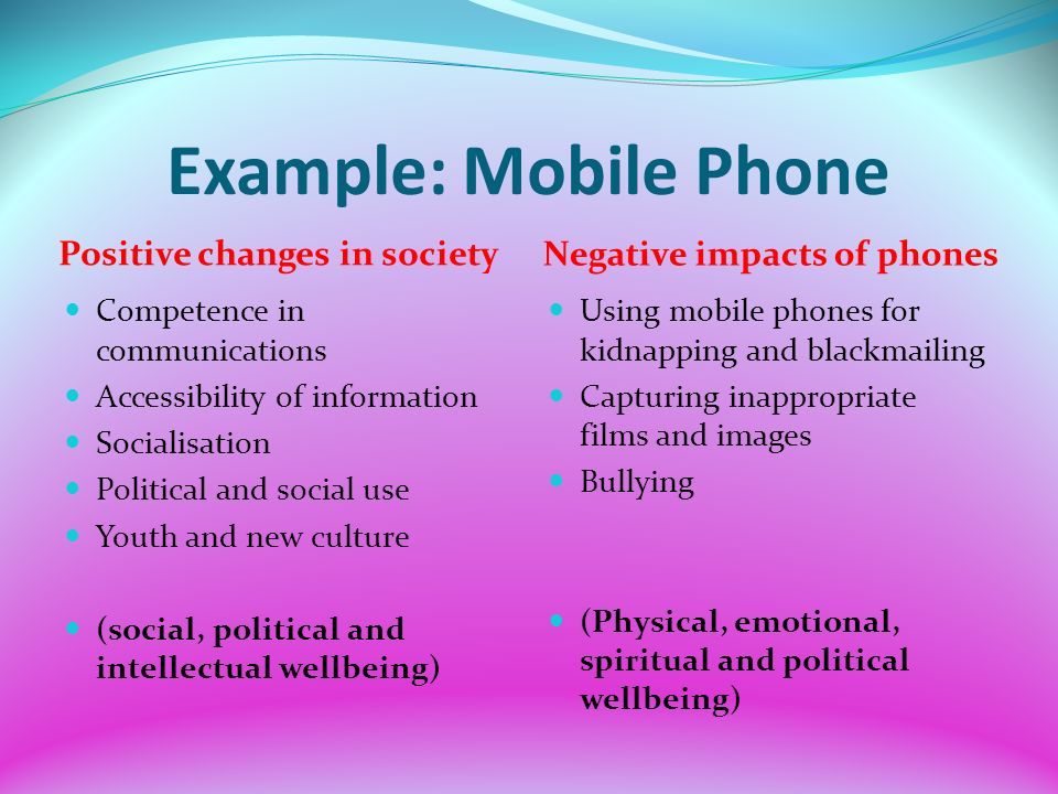 positive and negative effects of cell phones