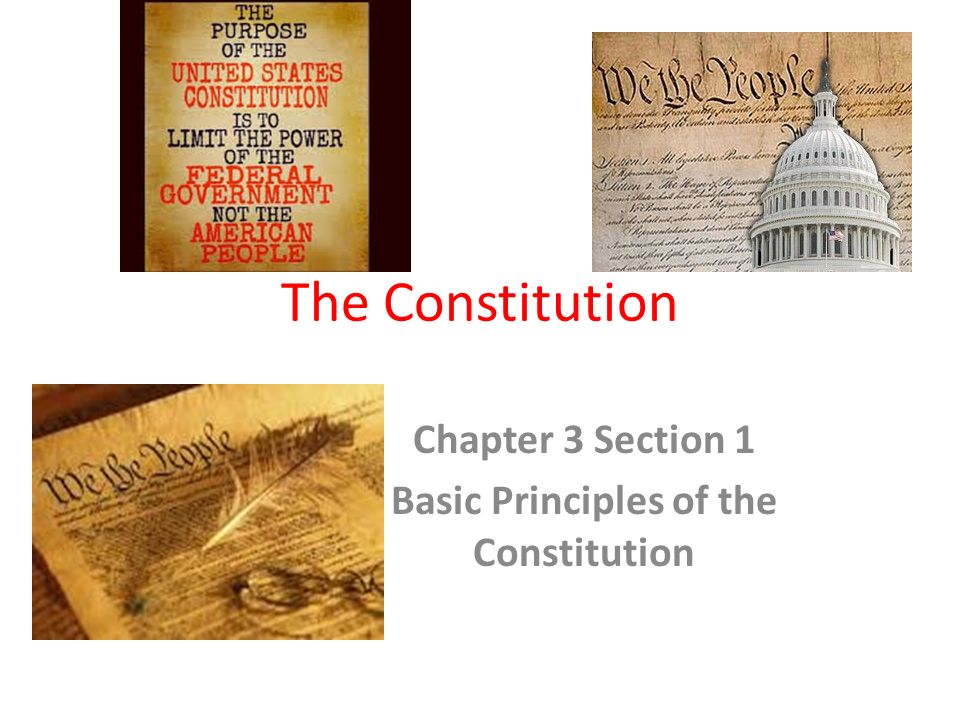 The Constitution Chapter 3 Section 1 Basic Principles of the ...
