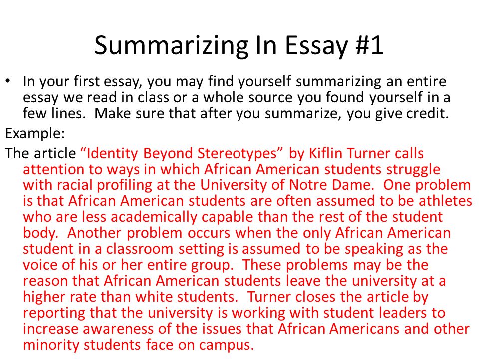 how to summarize a essay