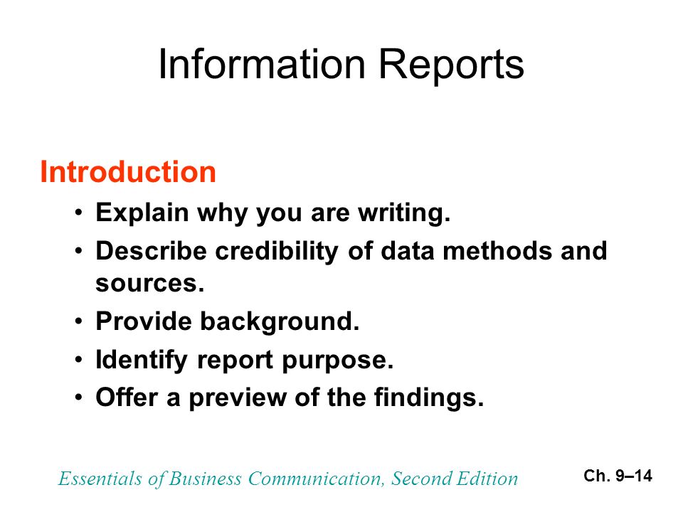 Business communication writing a report