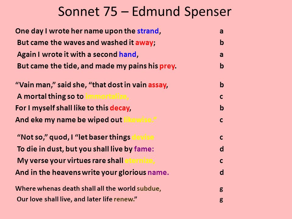 what is the theme of sonnet 75 by edmund spenser
