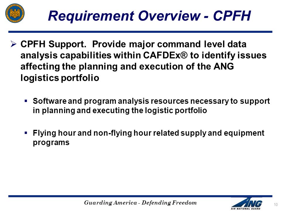 Guarding America - Defending Freedom Requirement Overview - CPFH  CPFH Support.