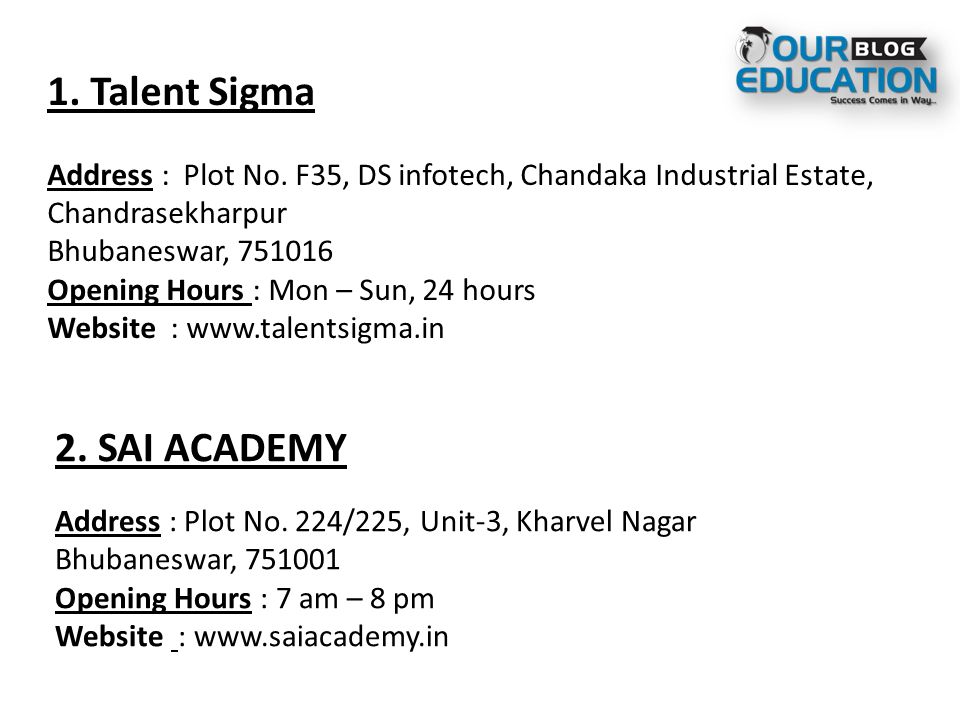 1. Talent Sigma Address : Plot No.