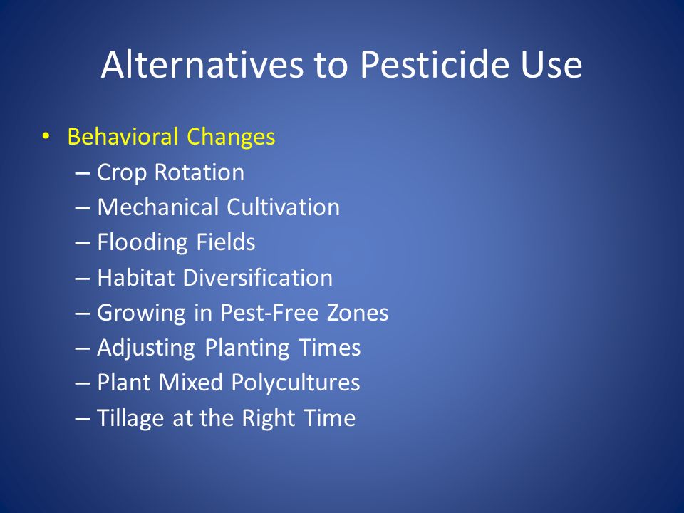 Alternative pesticide deals