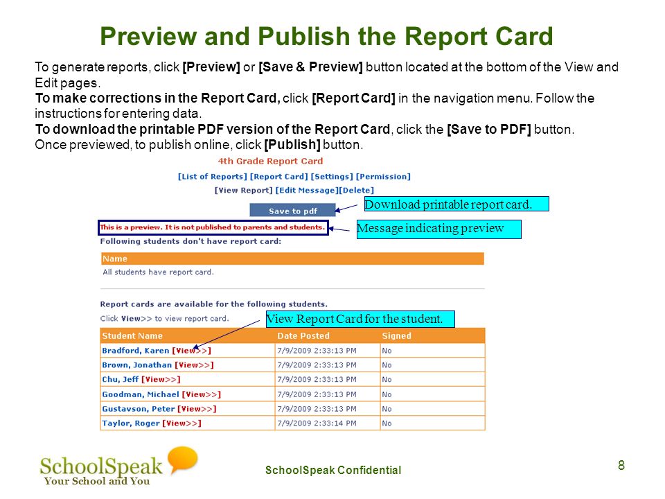 your school and you working with schoolspeak report card ppt download