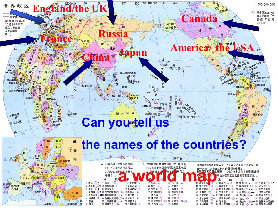 A World Map China America The Usa Canada Japan England The Uk