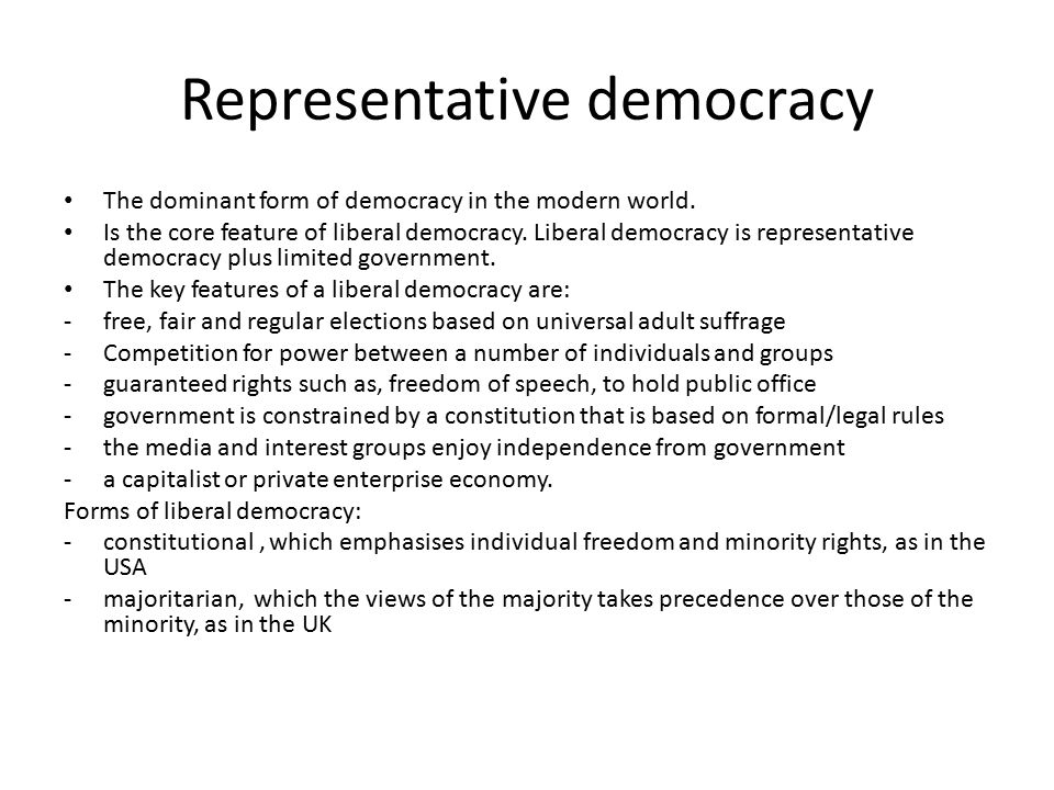 features of representative government