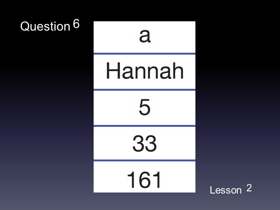 Lesson Question 6 2