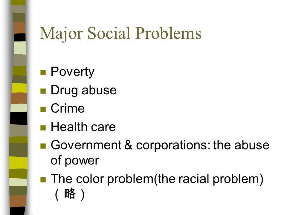 examples of social problems in america