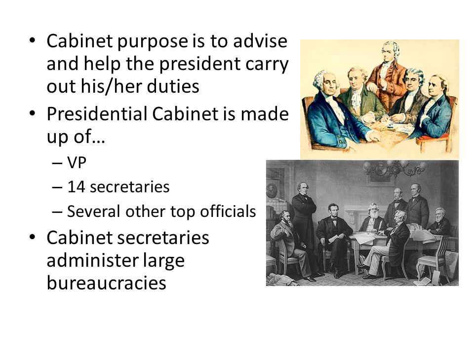 The Presidential Cabinet And Executive Office Cabinet Purpose Is