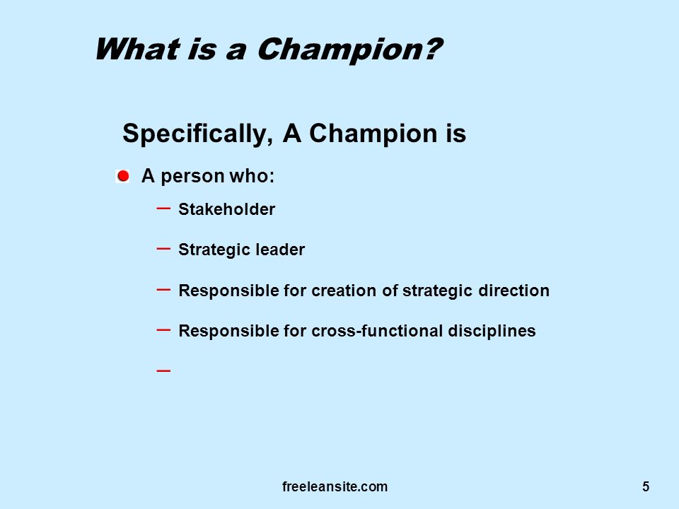Roles and Responsibilities Roles and of the of the Continuous Improvement Champion. - ppt download