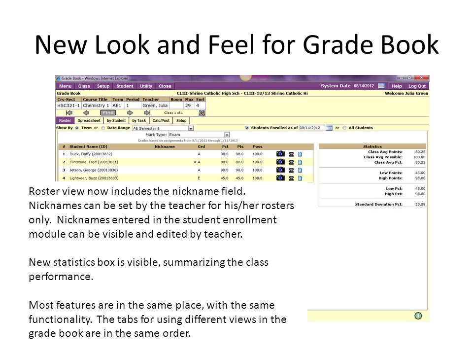 mistar teacher grade book upgrades and new features ppt download