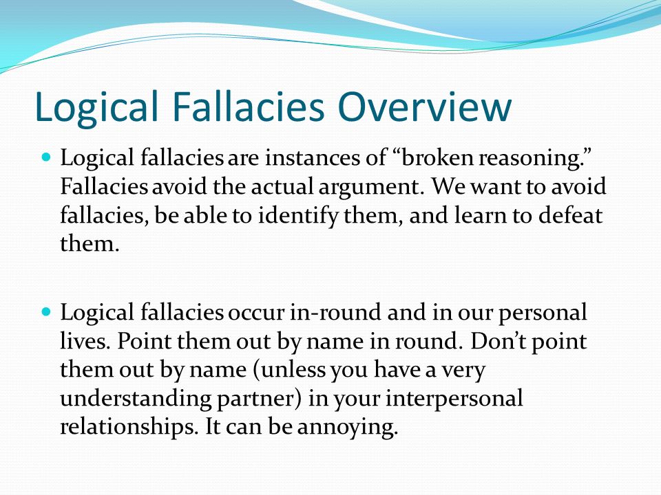 avoiding fallacies